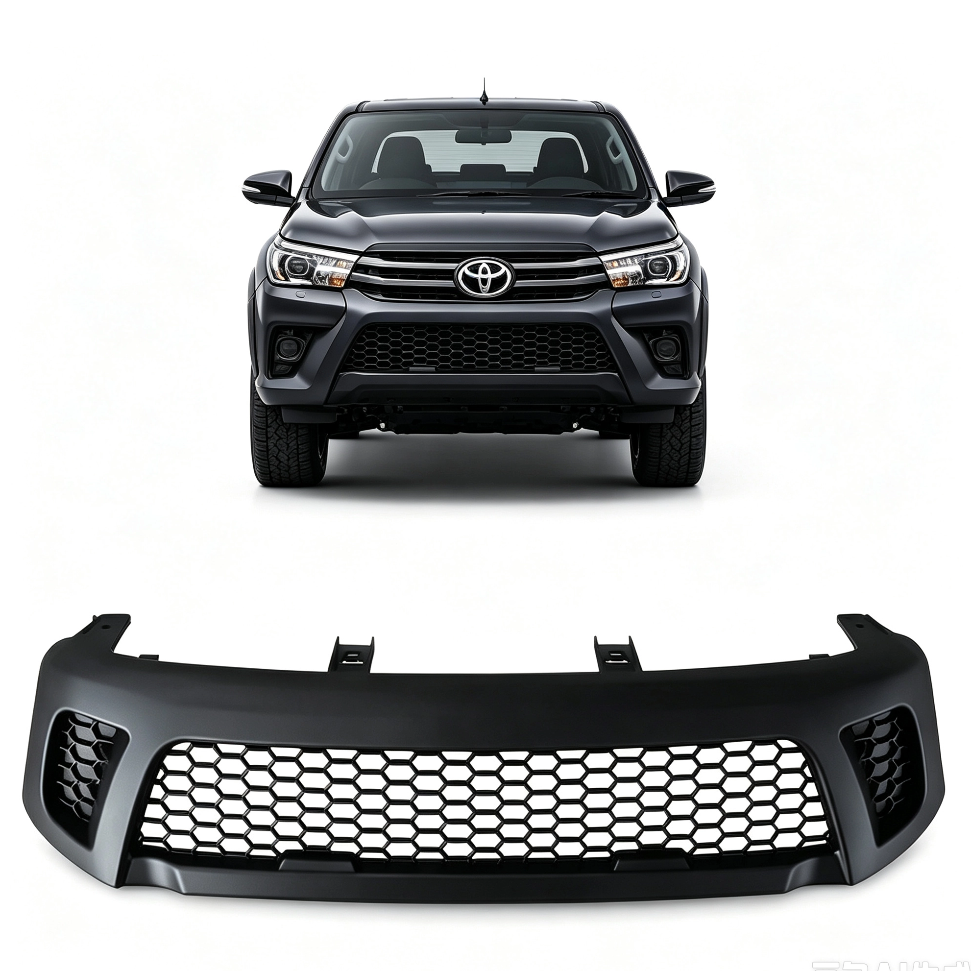 Front Grille Black ABS Car Bumper Grille Fit for Hilux REVO TRD 2016-2020