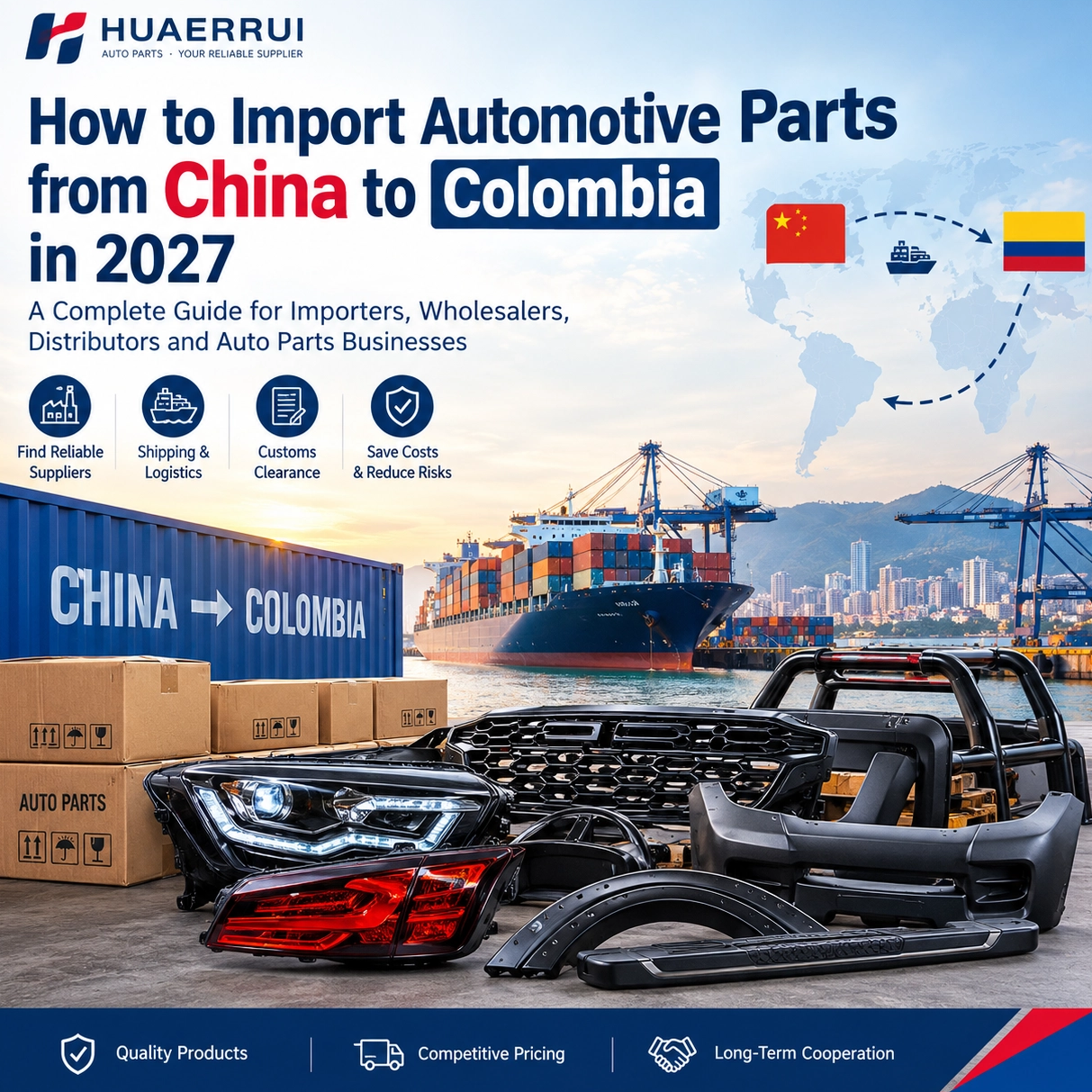 How to Import Automotive Parts from China to Colombia in 2027