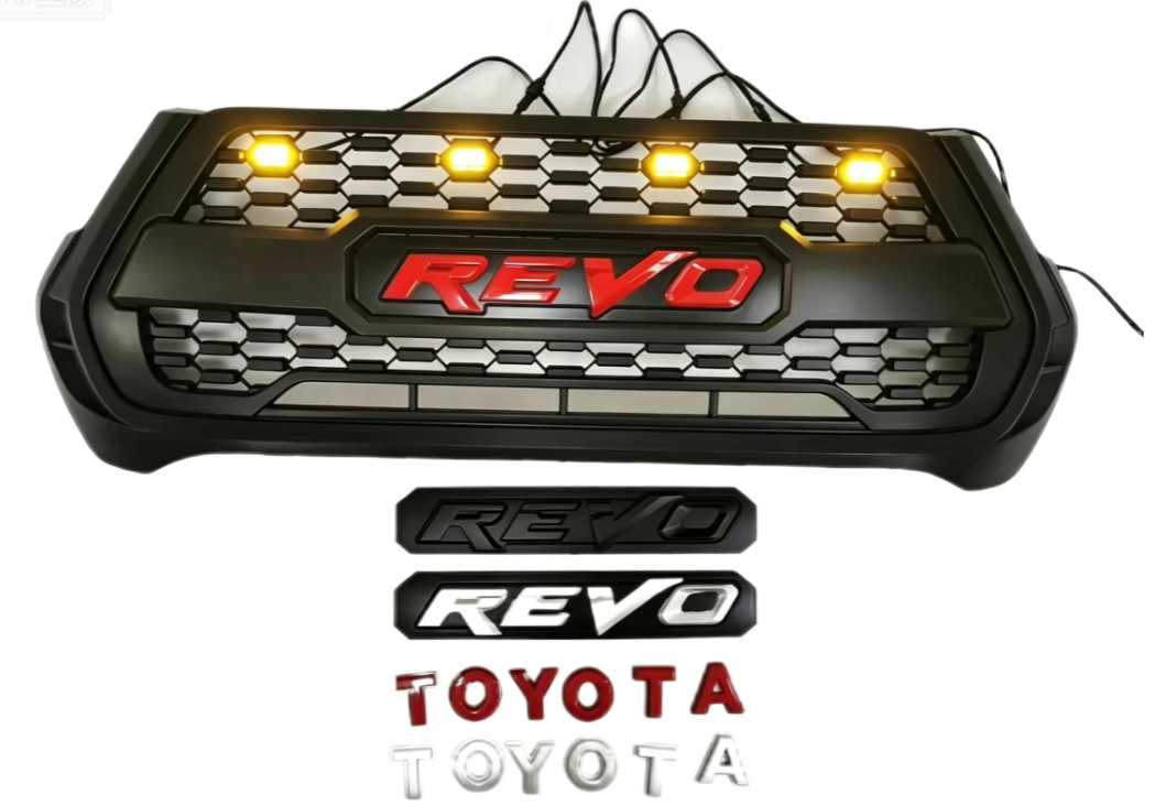 Front Grille Black ABS Car Bumper Grille Fit for Toyota HILUX REVO ROCCO 2021