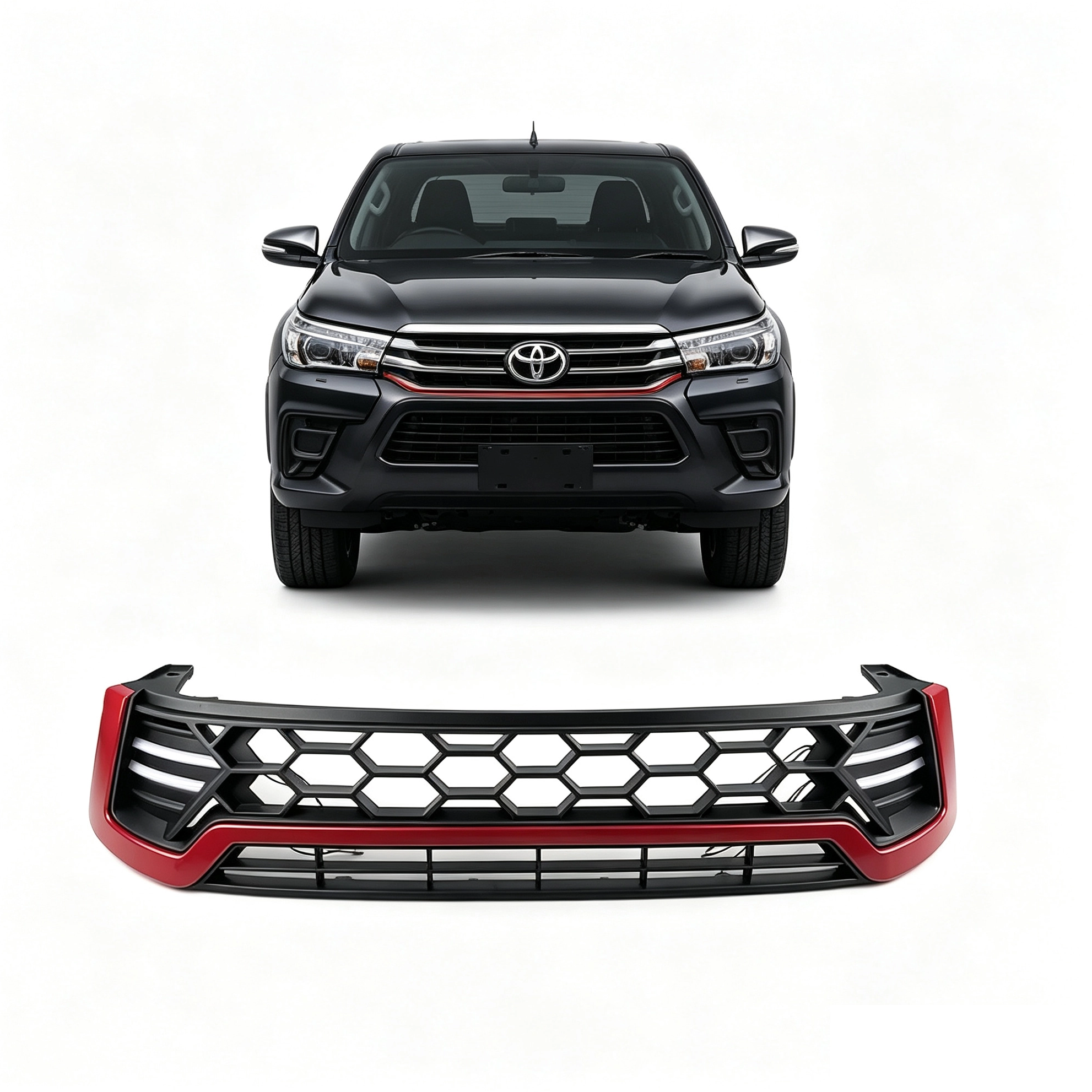 Front Grille for 2016-2019 Toyota Hilux Revo SR5 with LED 