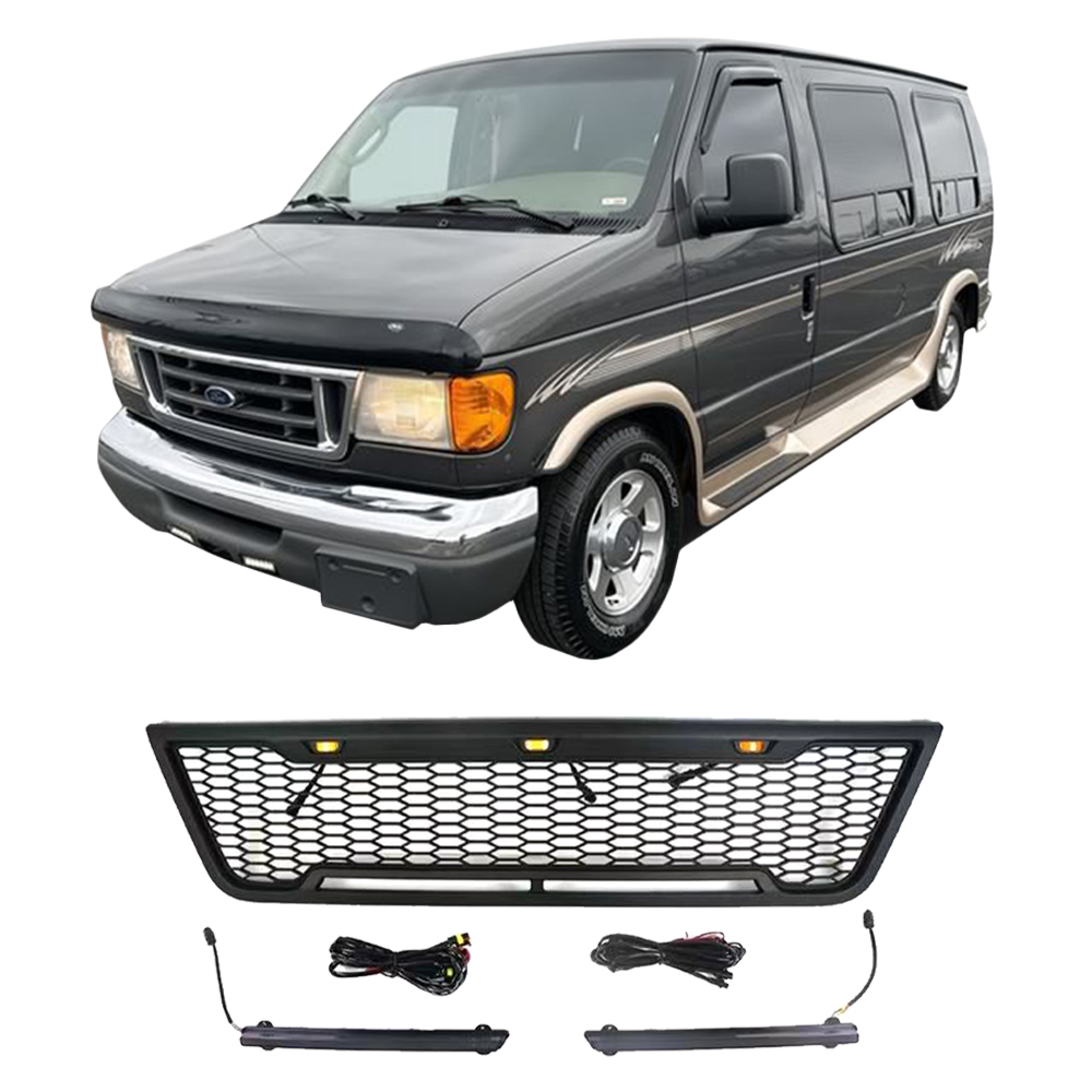 Car Front Grille Car Grille With Led Light Bar Fit for E150 2003-2007