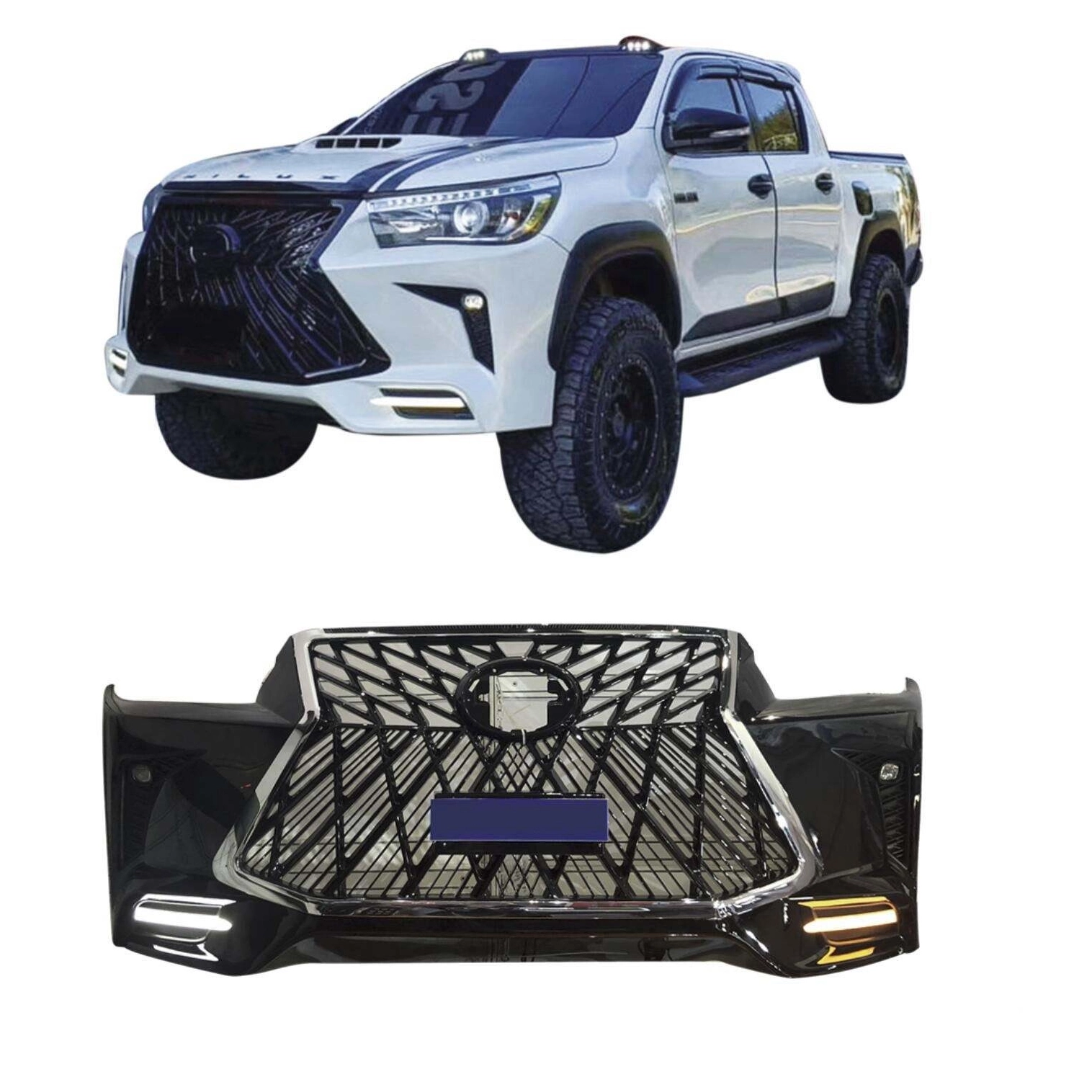Full Set Body Kit Bumper grille for Toyota Hilux Revo 2016 - 2019