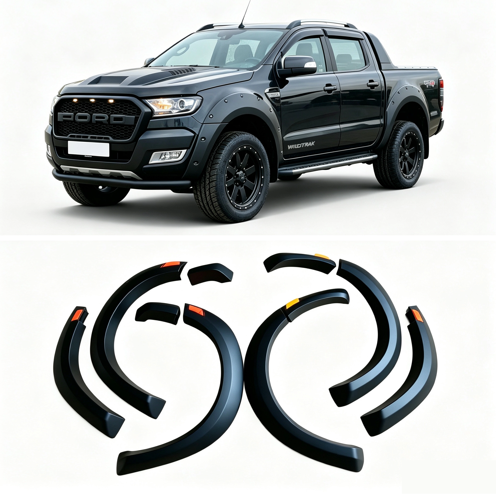 Car Exterior Accessories Wheel Arches Fender Flares for Ranger T6 2011-2015