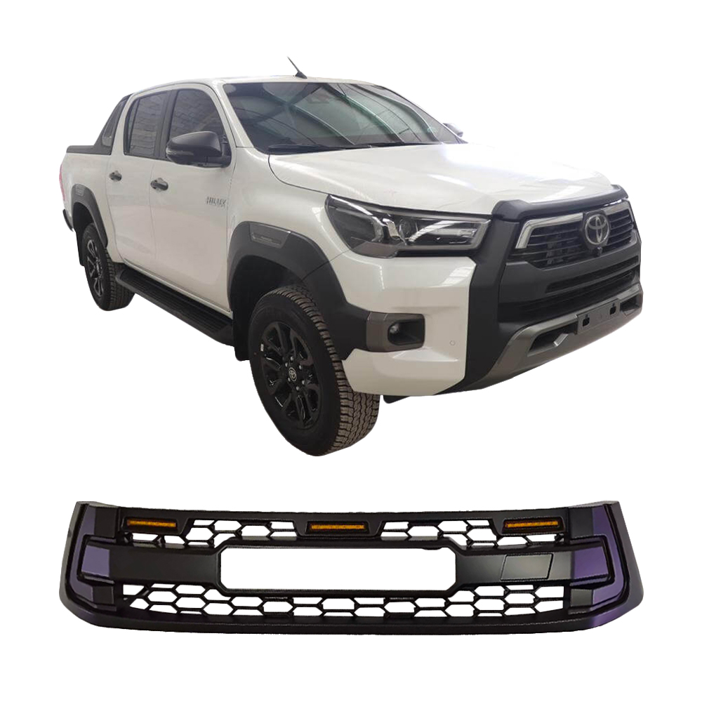 Front Grille Black ABS Car Bumper Grille Fit for Toyota Hilux Vigo 2016-2020
