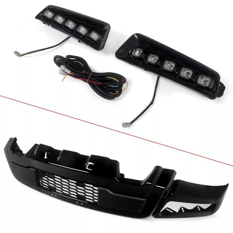 Black LED Lights Racing Bumper Auto 4x4 Front Bumper for 2021-2023 F150 F-150 Body Parts