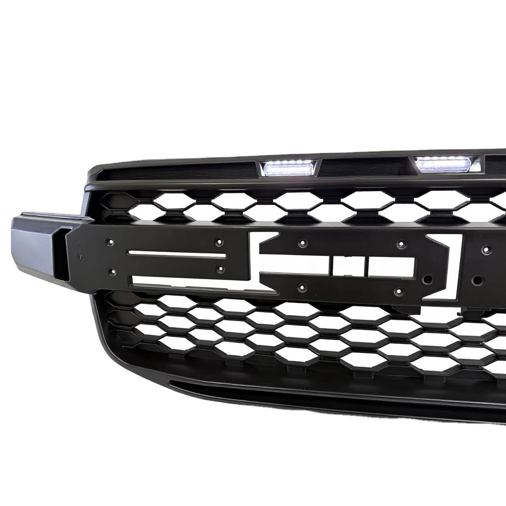 For 2022 2023 Ford Ranger T9 Black Grille Front Grill With Side Light Fits
