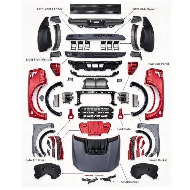 High Quality Auto Parts Bodykits 2021-2025 for Ford F150 Modified 2024 Raptor Style Conversion Kit