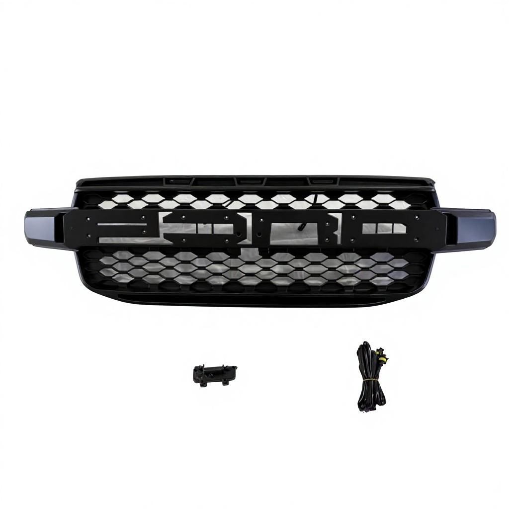 For 2022 2023 Ford Ranger T9 Black Grille Front Grill With Side Light Fits