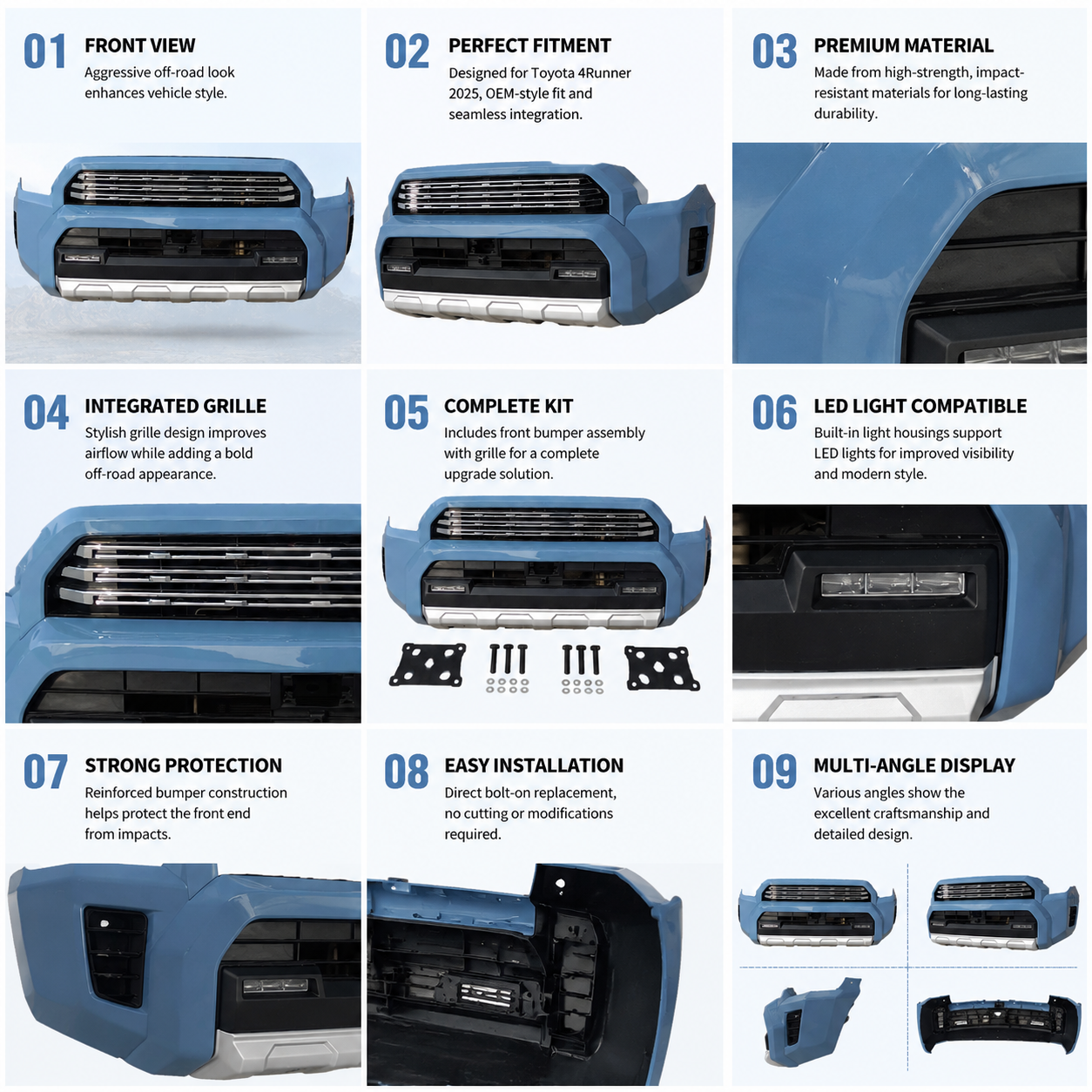  Bumper Kit Bumper Assy with Grille
