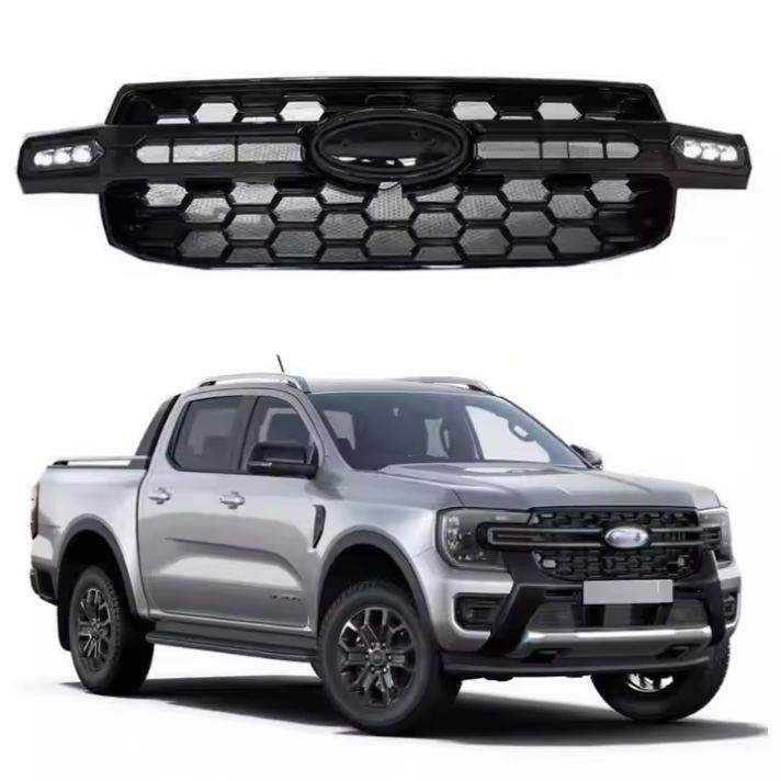 Front Grill With Light Grille LED Light Exterior Accessories Fit for Ford RANGER T9 2023