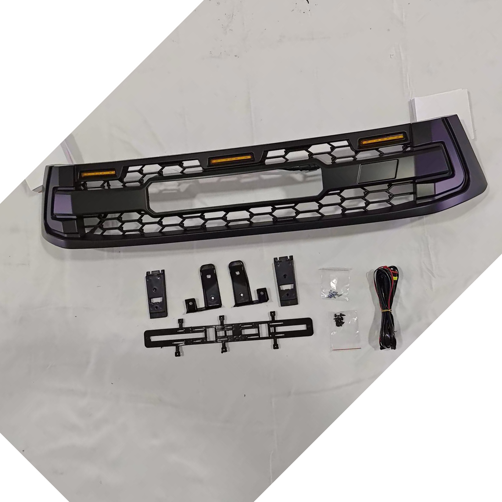 Front Grille Black ABS Car Bumper Grille Fit for Toyota Hilux Vigo 2016-2020