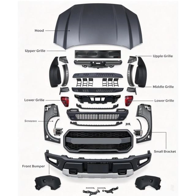 High Quality Auto Parts Bodykits 2021-2025 for Ford F150 Modified 2024 Raptor Style Conversion Kit